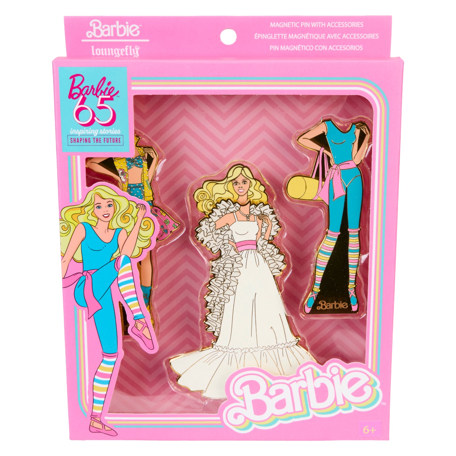 Loungefly Barbie 65th Anniversary Paper Doll Magnetic Pin Set