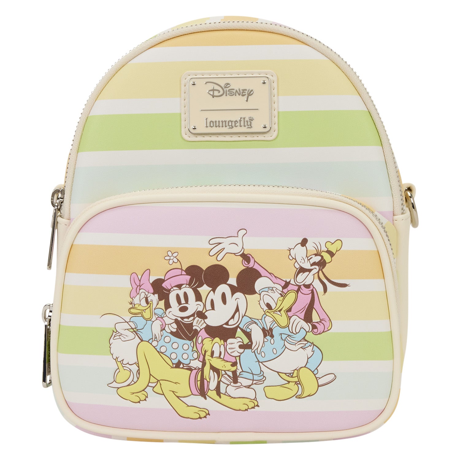 dumbo striped mini backpack Loungefly Mickey and Friends Rainbow Stripes Convertible Mini Backpack & Crossbody Bag