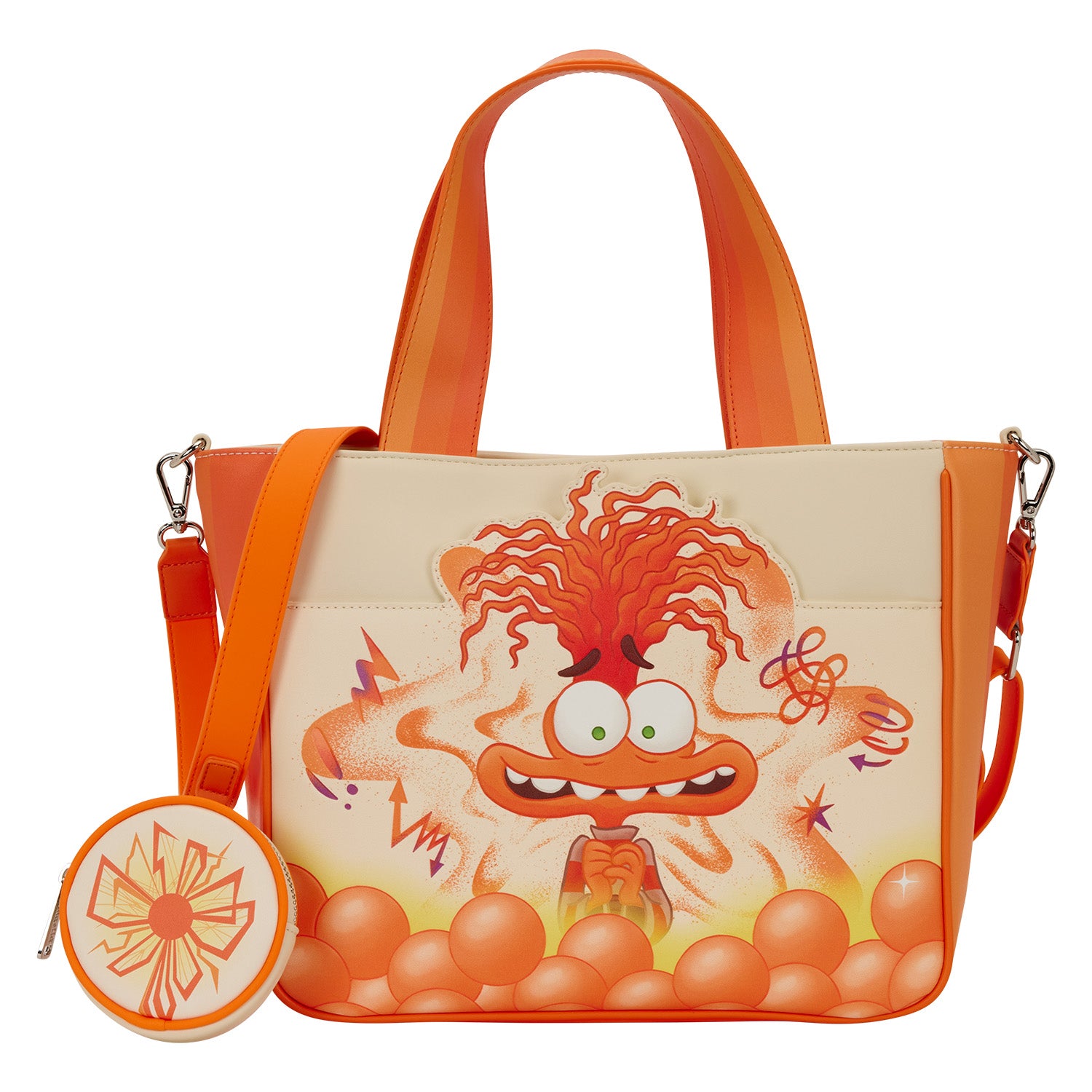 Loungefly Disney Pixar Inside Out 2 Anxiety Glow Tote Bag with