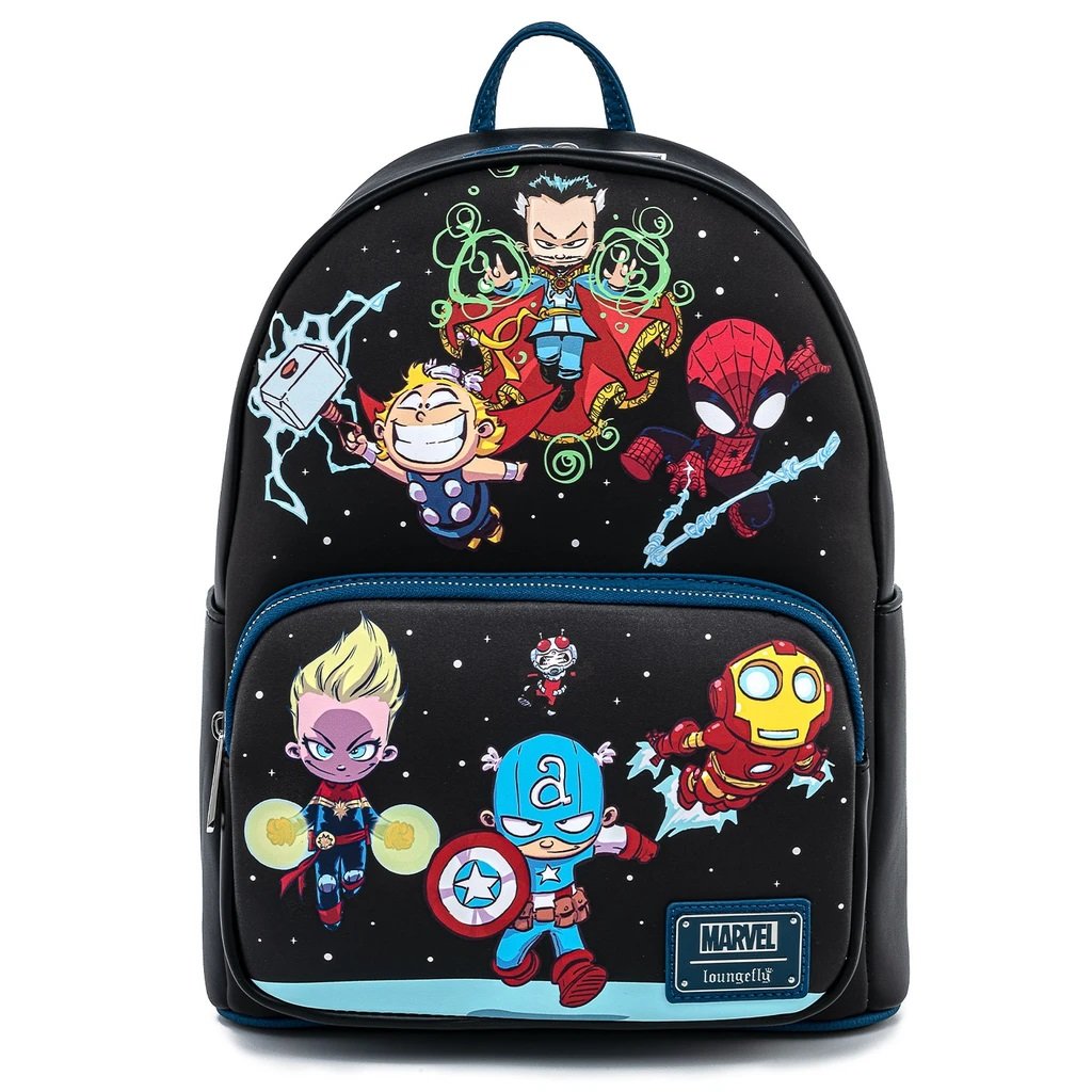 Loungefly Marvel Skottie Young Chibi Group Mini Backpack – Circle