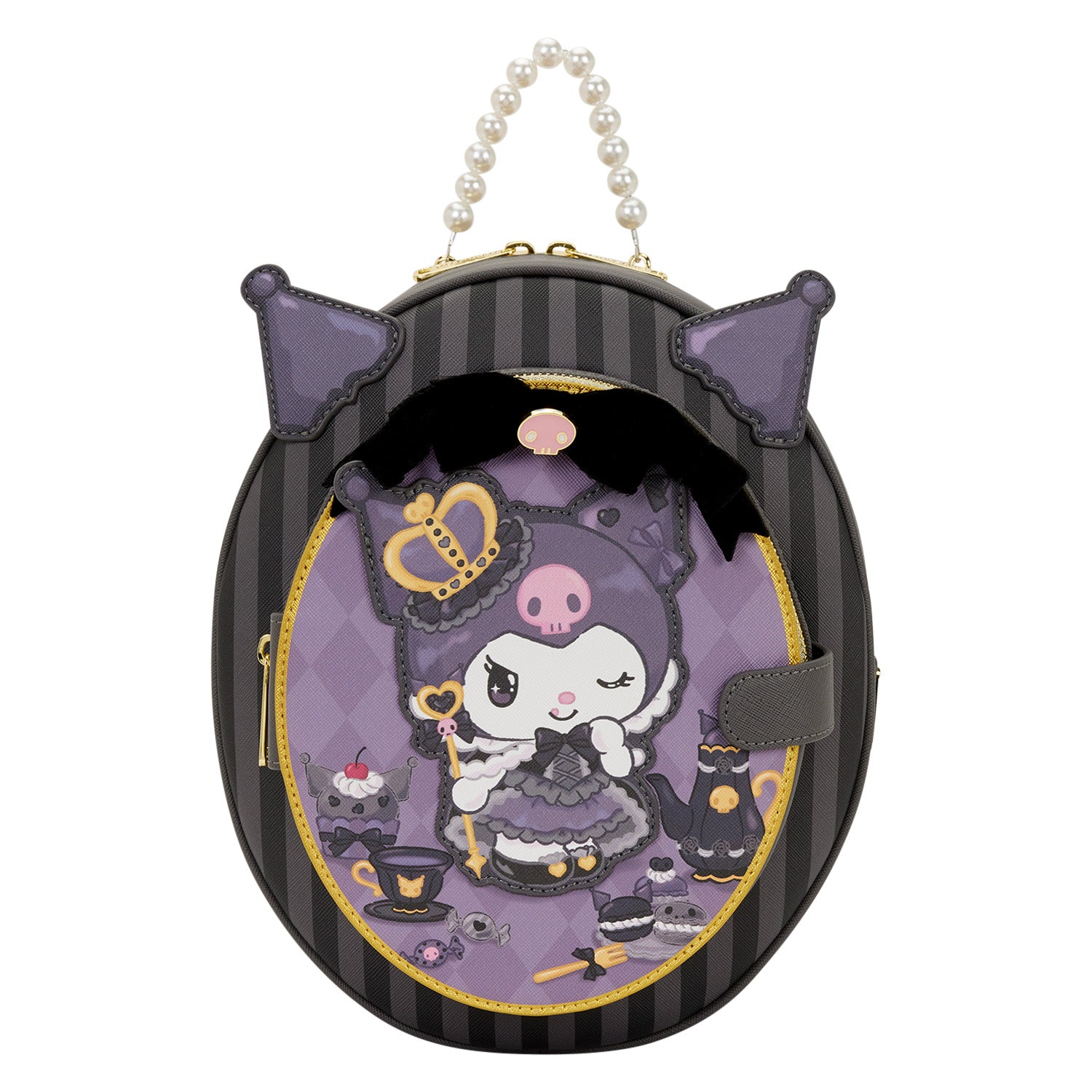Loungefly Sanrio Kuromi 20th Anniversary Cameo Mini Backpack  display picture 1