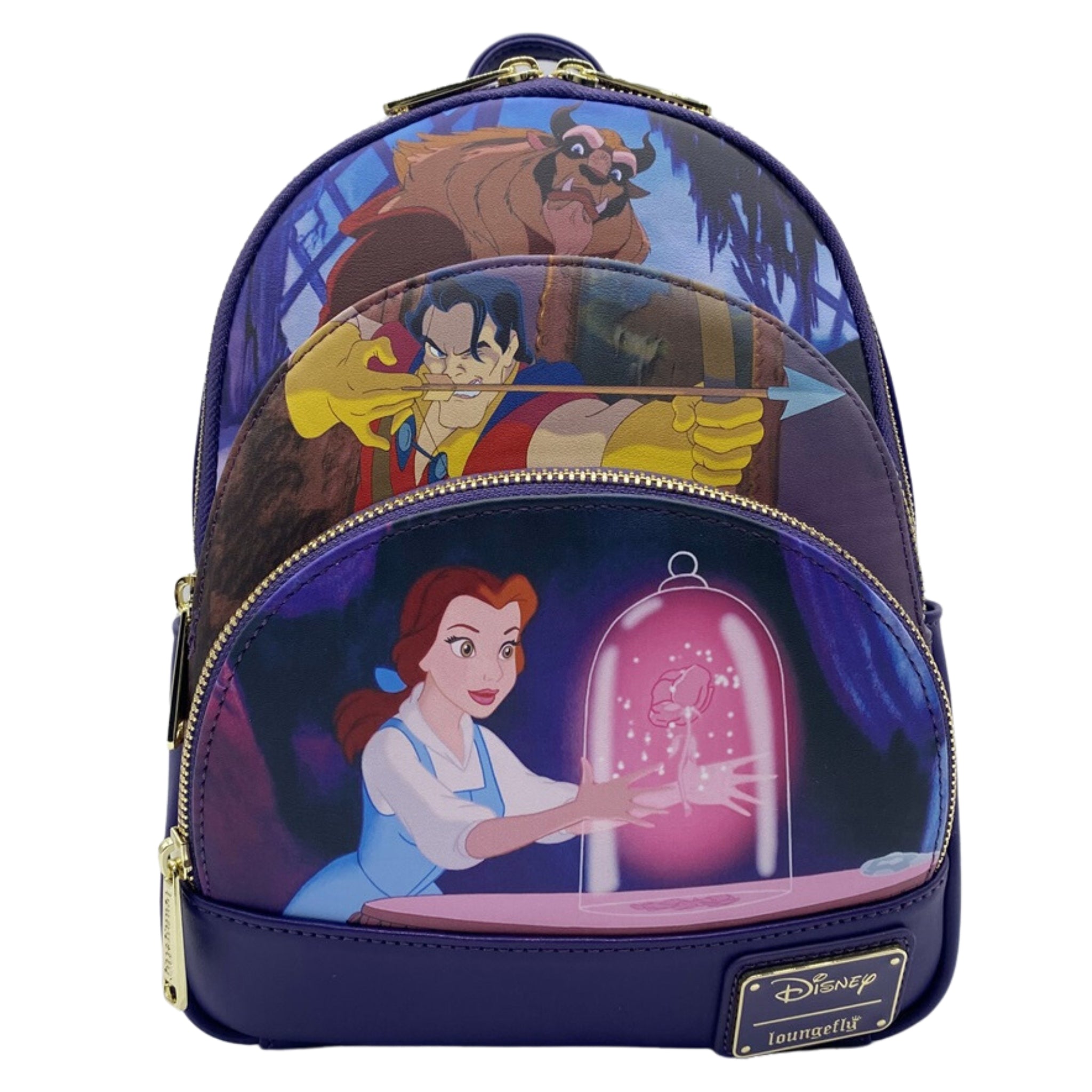 Loungefly Disney Beauty and the Beast Triple Pocket Mini Backpack