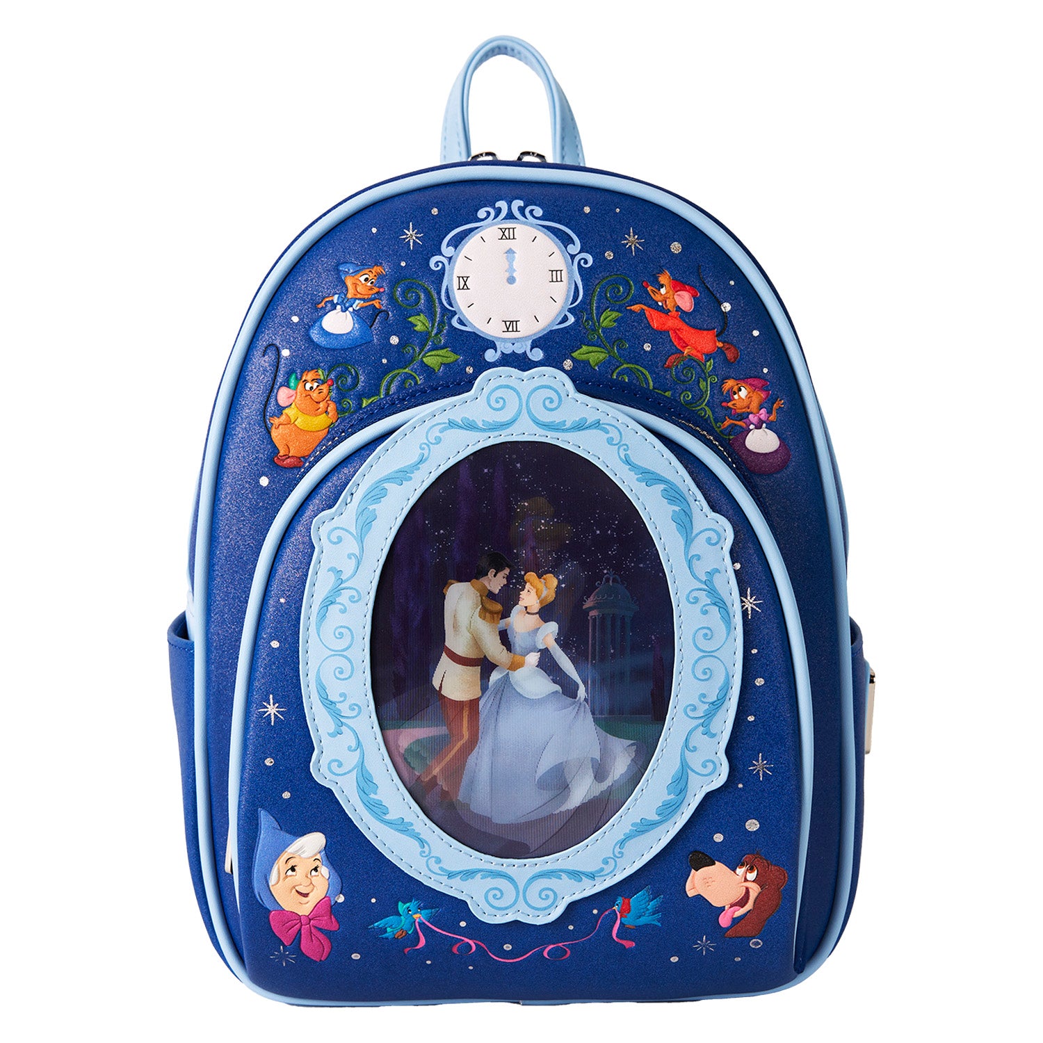Loungefly Disney Cinderella 70th Anniversary Mini Backpack Blue Pink Retired Disney main image 2