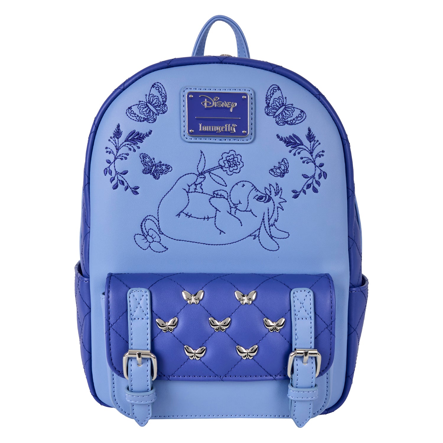 Disney Winnie the Pooh Navy Floral Backpack Loungefly Disney Winnie the Pooh Mini Backpack Blue Sketch  main image 2