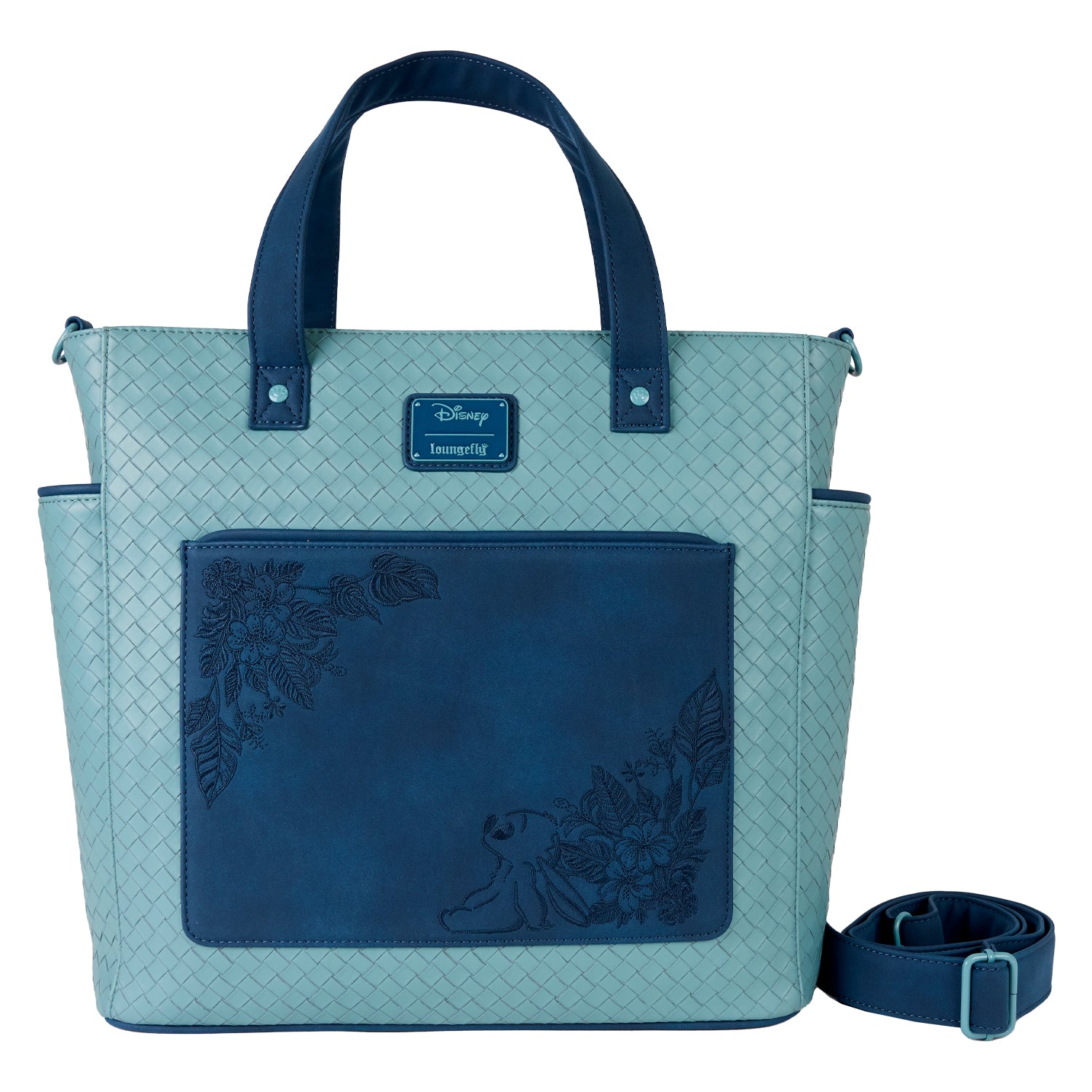 Loungefly Disney Stitch Embroidered Floral Convertible Tote  display picture 3