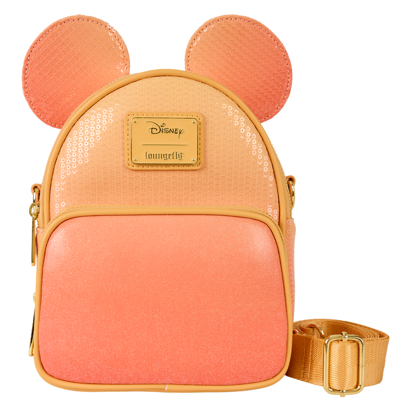 disney leather backpack purse Mickey Mouse Glitter Sequin Convertible Mini Backpack & Crossbody Bag