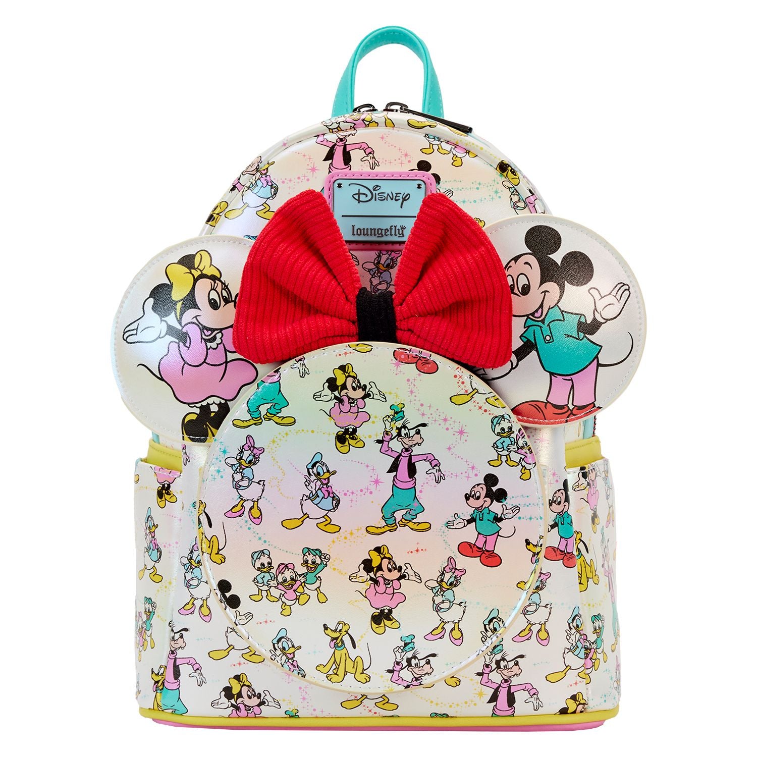disney mini loungefly backpack Loungefly Disney100 Mickey & Friends Classic AOP Mini Backpack With Ear Headband