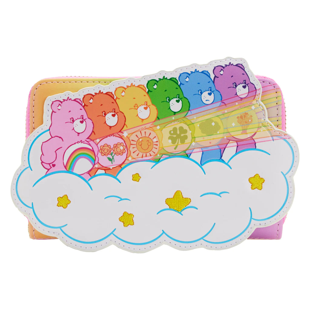 Loungefly Care Bears Heart Cloud Party Crossbody Bag with Rainbow Strap