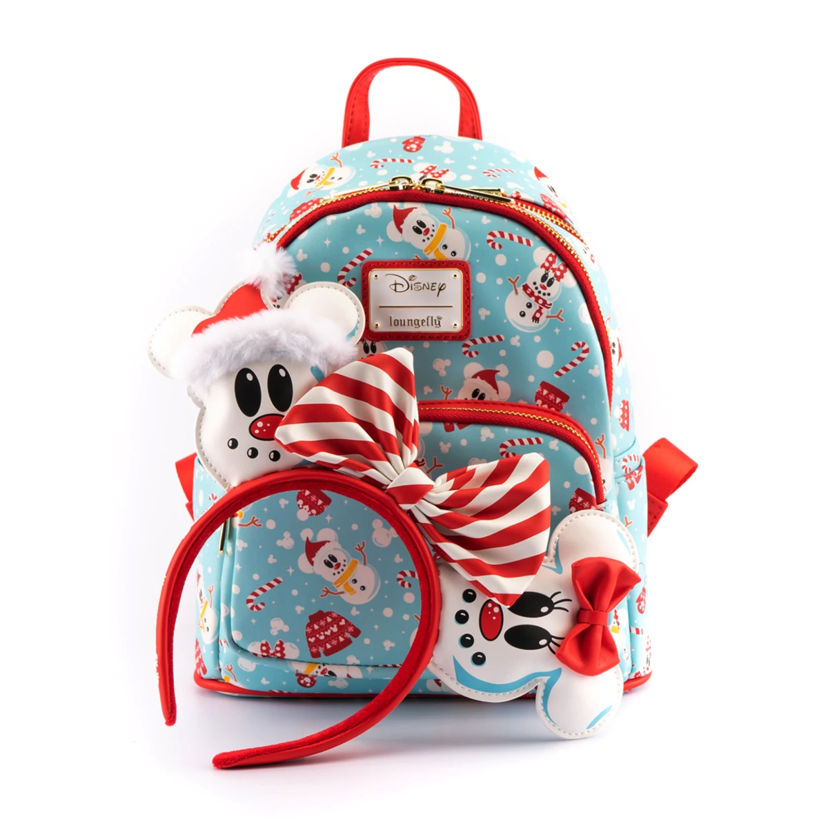 Loungefly Disney Mickey Minnie Snowman All-Over Print Mini