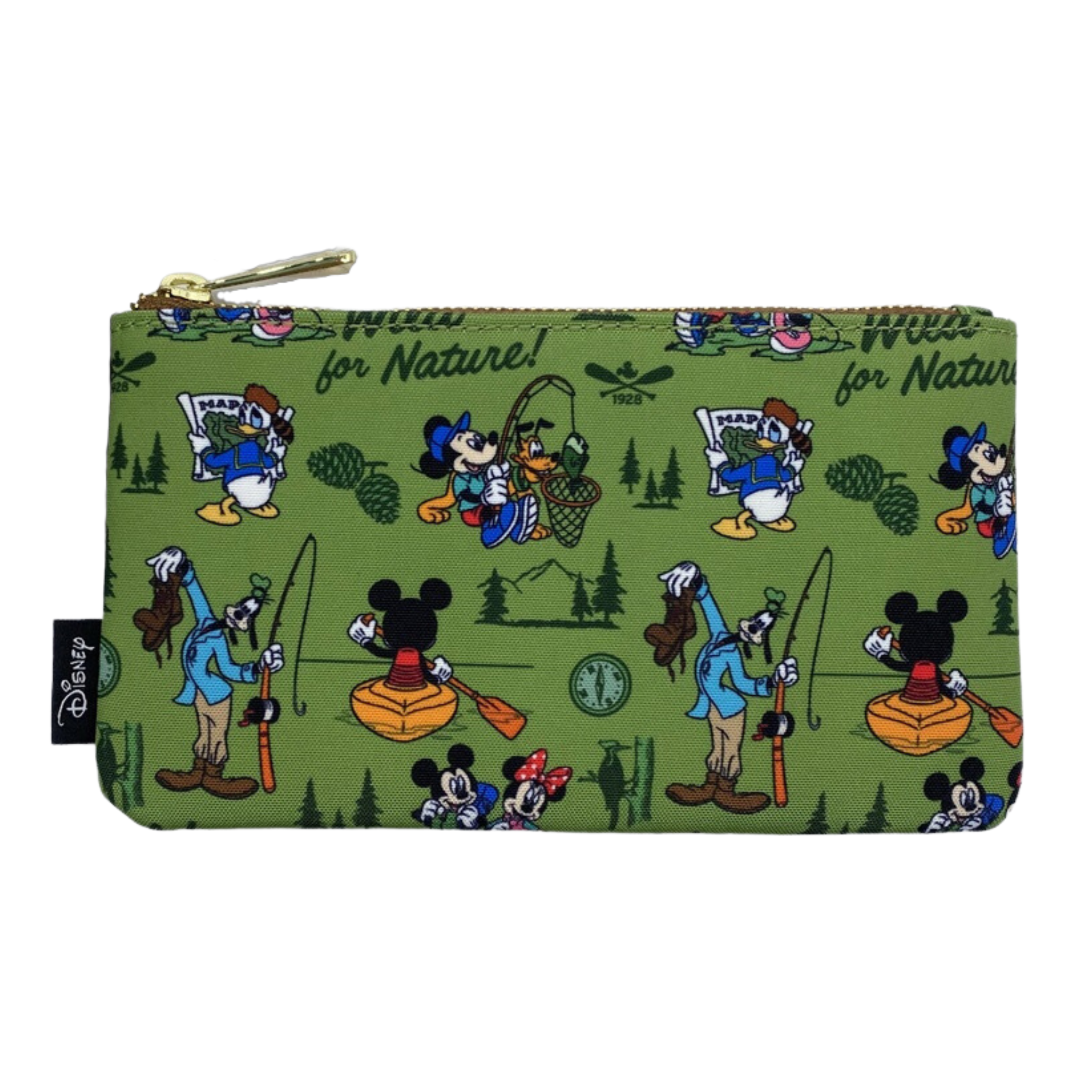 Loungefly Mickey, Minnie, & Friends Camping AOP Nylon Pouch