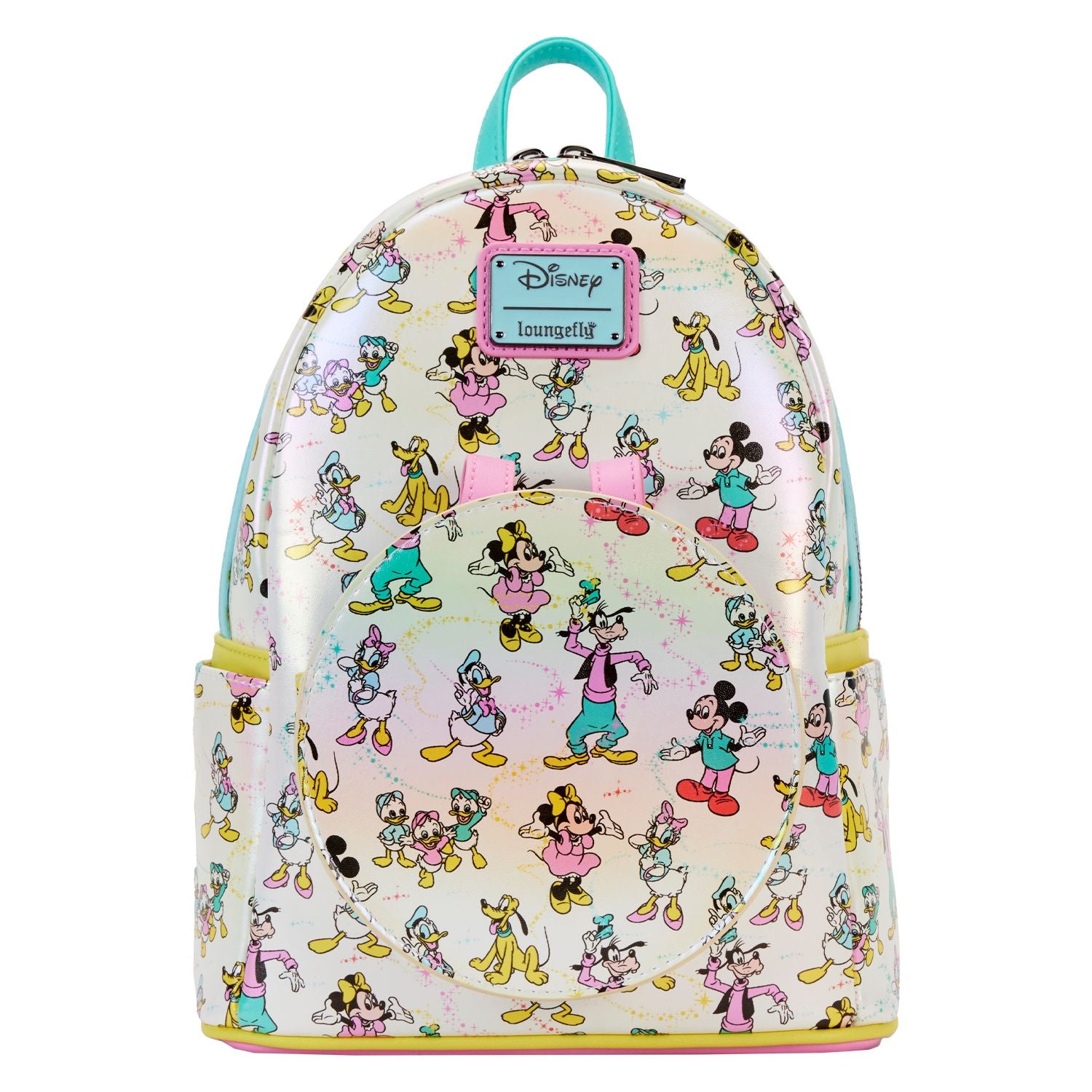 disney loungefly mini backpack ears Loungefly Disney100 Mickey & Friends Classic AOP Mini Backpack With Ear Headband