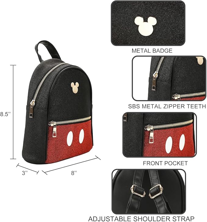 bioworld mickey mouse mini backpack Disney Mickey Mouse Glitter Mini Backpack