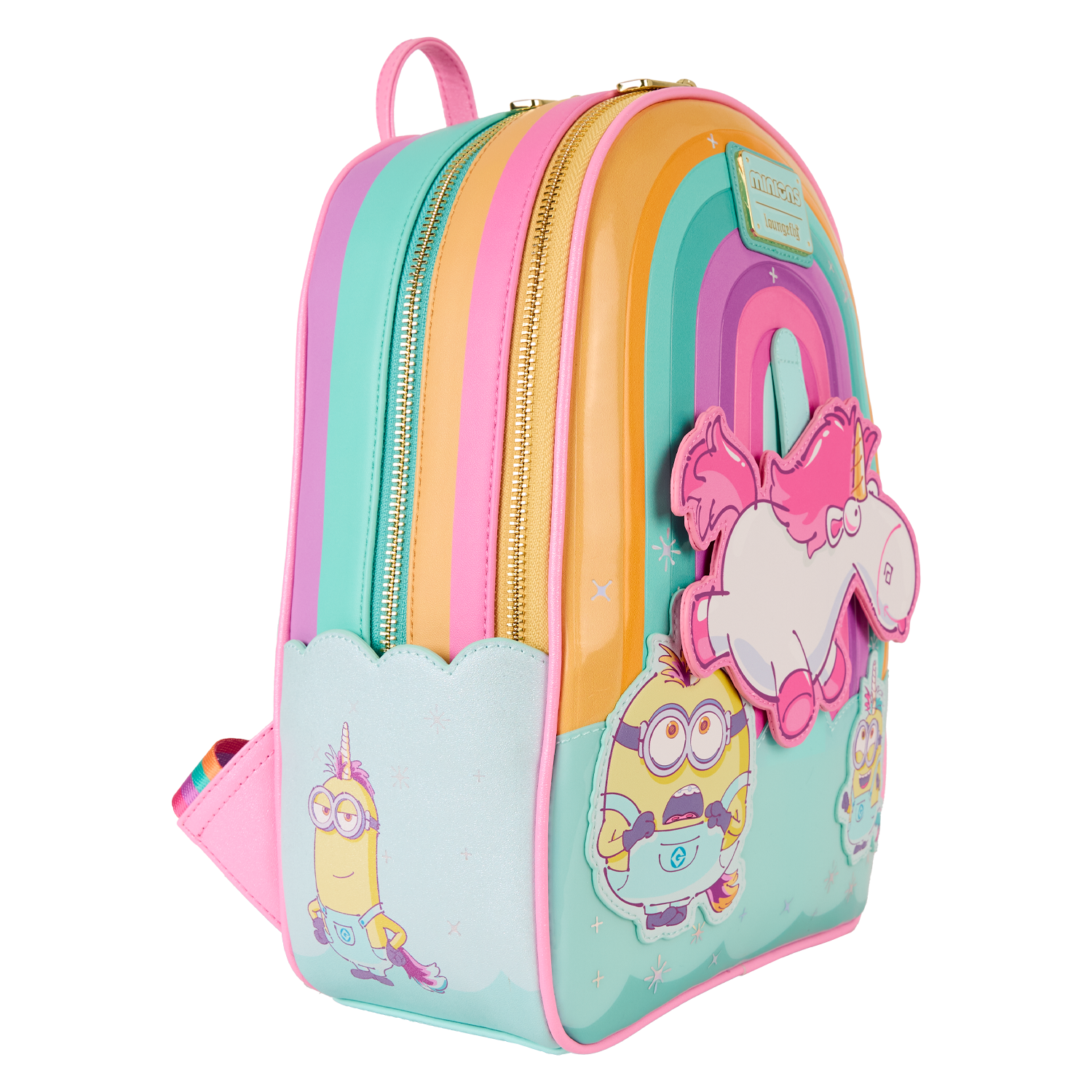 circle unicorn mini backpack Minions Fluffy Unicorn Rainbow Mini Backpack