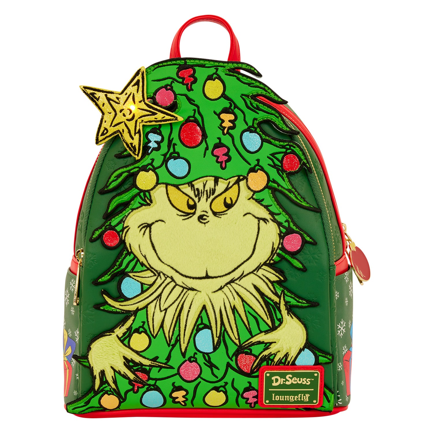 grinch loungefly mini backpack How the Stole Xmas Sweater Mini-Backpack - ToyShnip front zipped pocket New! Pre-order: Dr. Seuss' How