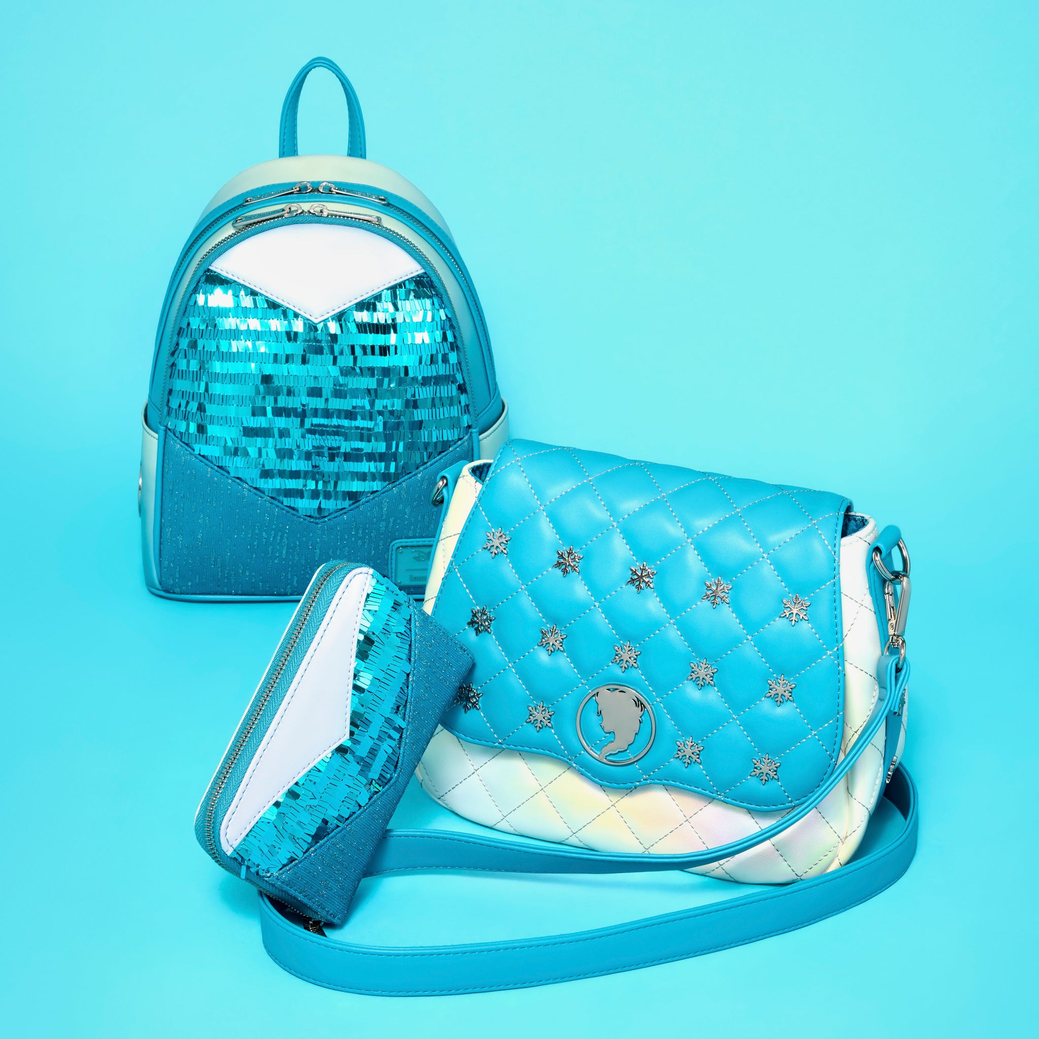 frozen mini backpack purse Anna and Elsa 2 Sided in Pink Stylin Online On the front Loungefly Disney Frozen Arendelle Line