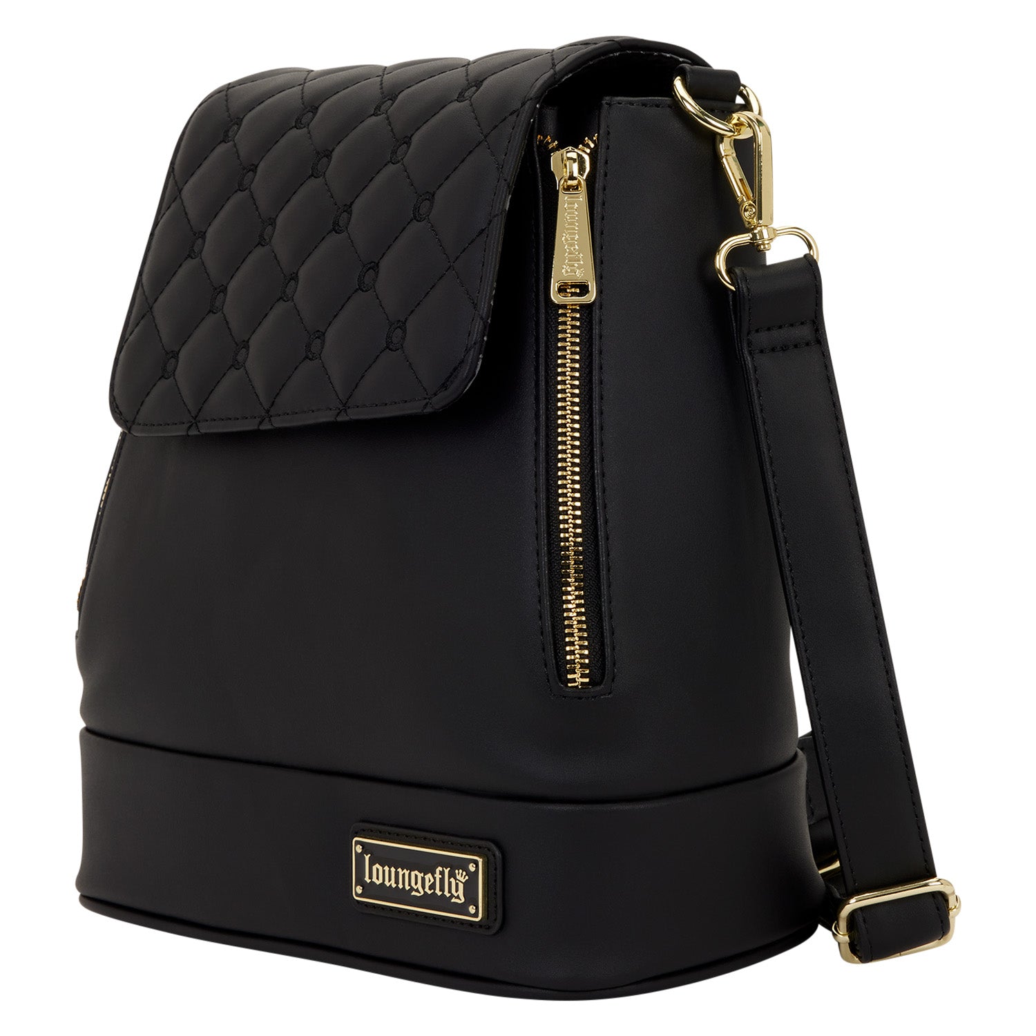 black mini convertible backpack Loungefly The Lilly Black Convertible Mini Backpack & Crossbody Pin Trader Bag