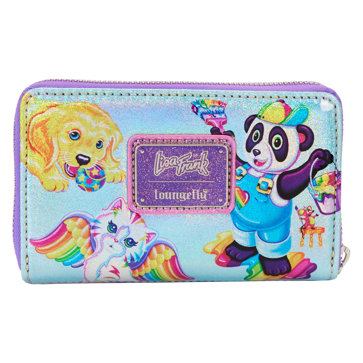Loungefly Lisa Frank Iridescent Prism Holographic Flap Wallet *Near Mint*