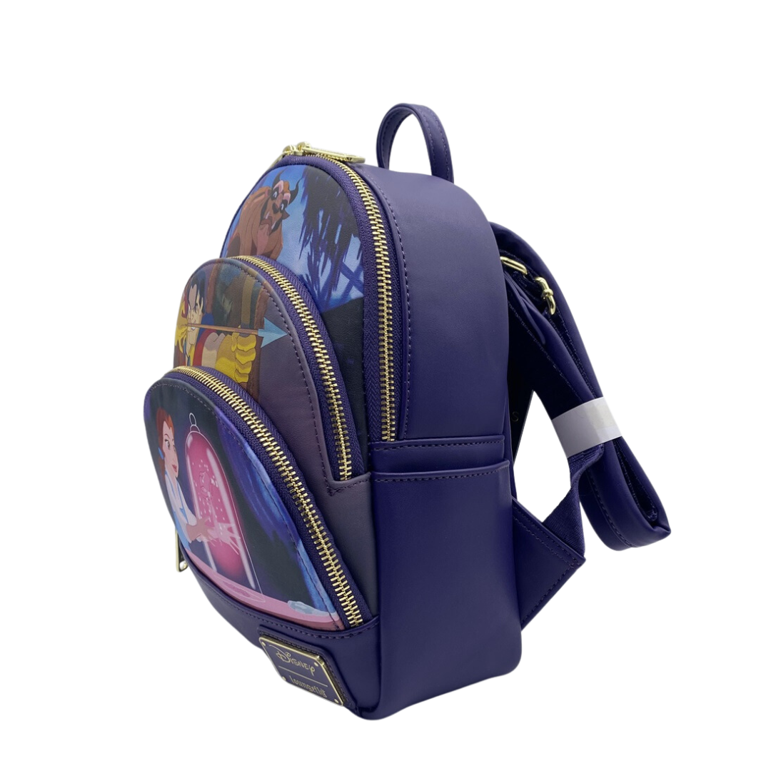 Loungefly Beauty and the Beast Triple Pocket Mini Backpack (Exclusive)