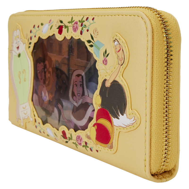 Loungefly Disney Beauty and the Beast Princess Series Lenticular Zip Around Wristlet Wallet