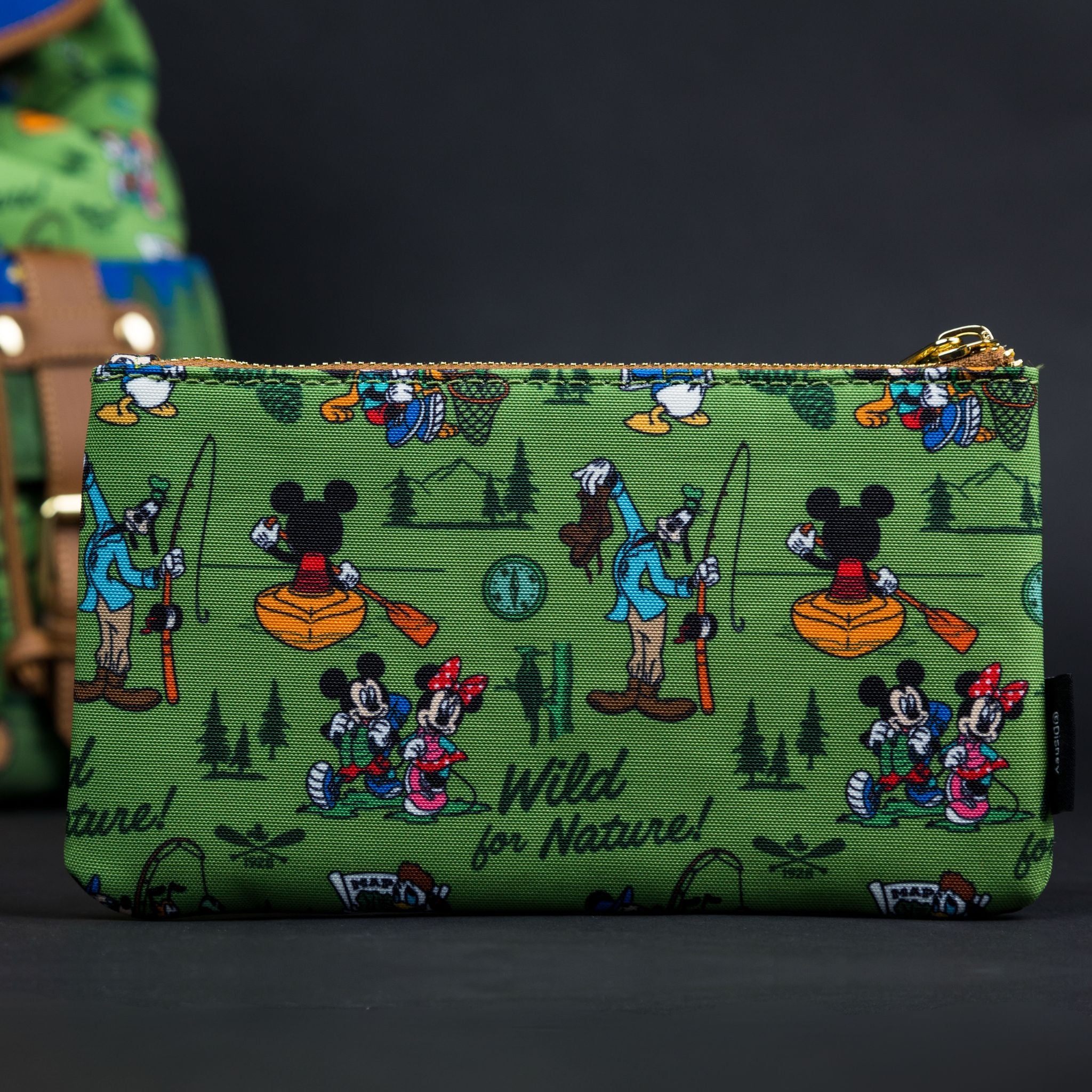 Loungefly Mickey, Minnie, & Friends Camping AOP Nylon Pouch