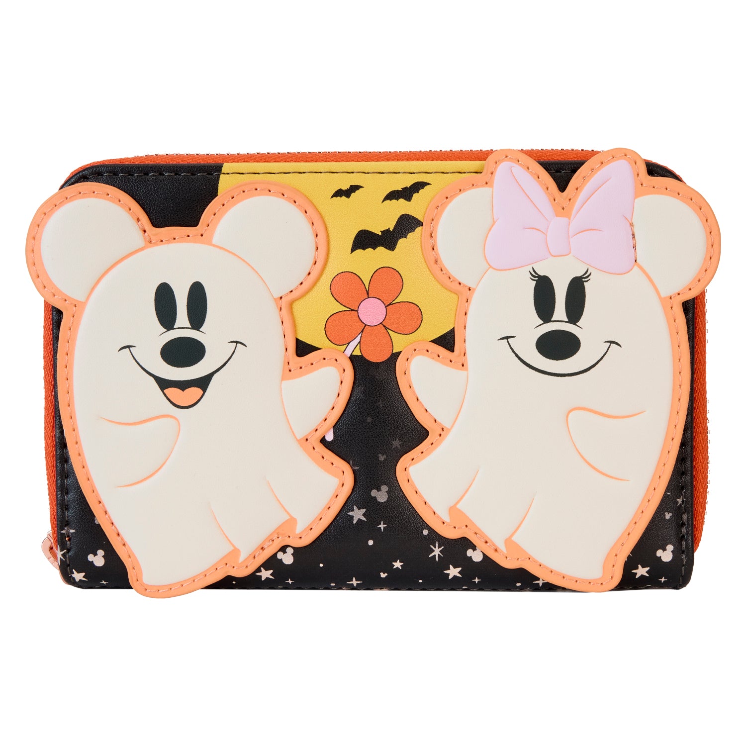 Loungefly Disney Mickey & Minnie Floral Ghost Glow Zip Around