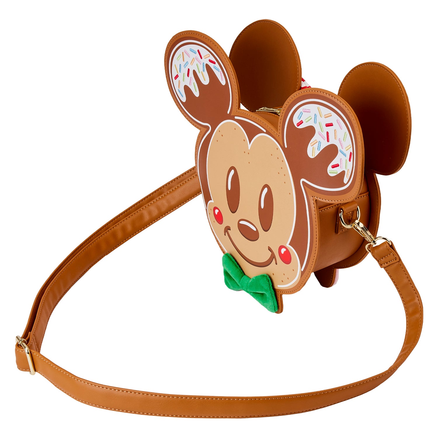 Loungefly Disney Mickey and Minnie Gingerbread Cookie Figural Crossbody (Pre-order)