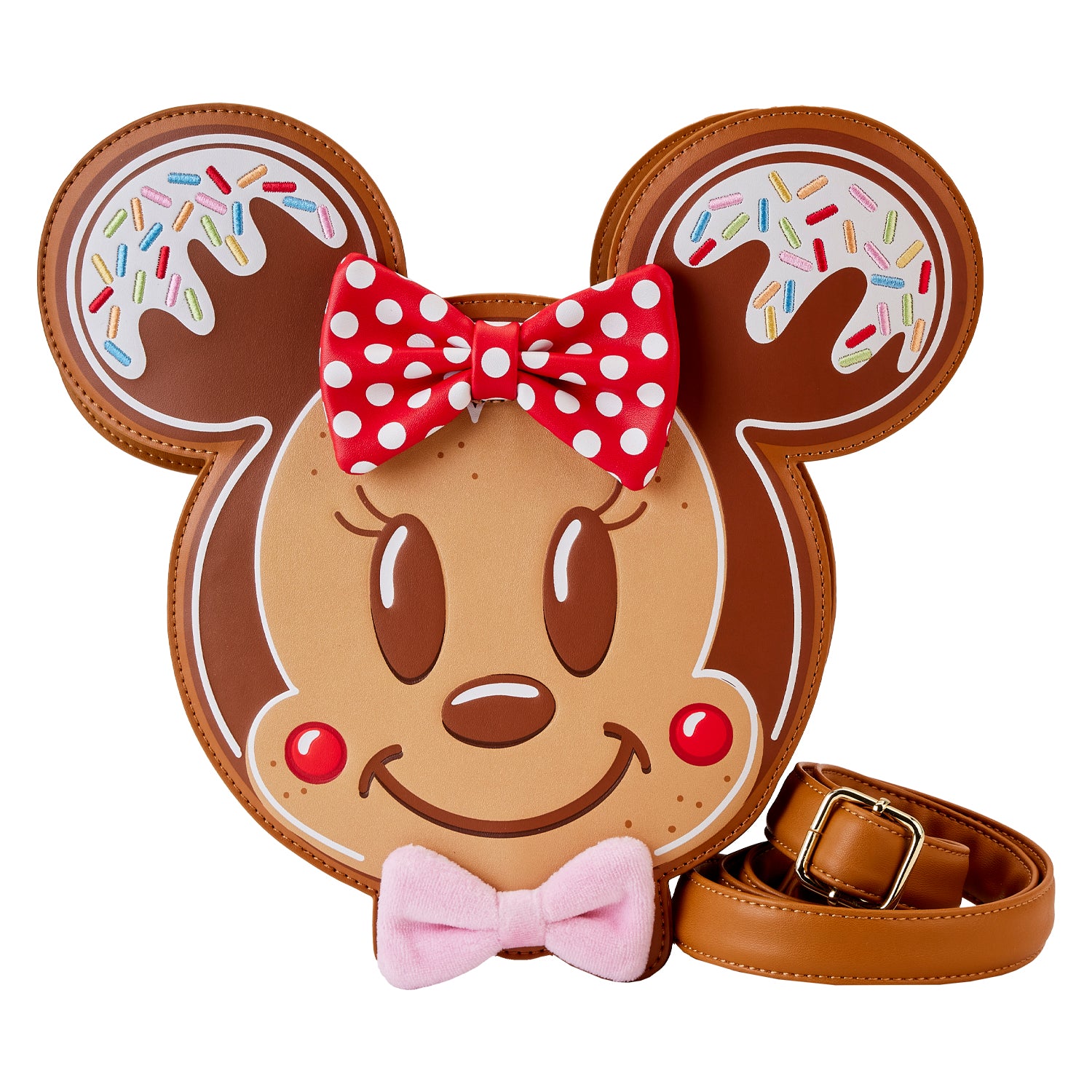 Loungefly Disney Mickey and Minnie Gingerbread Cookie Figural Crossbody (Pre-order)