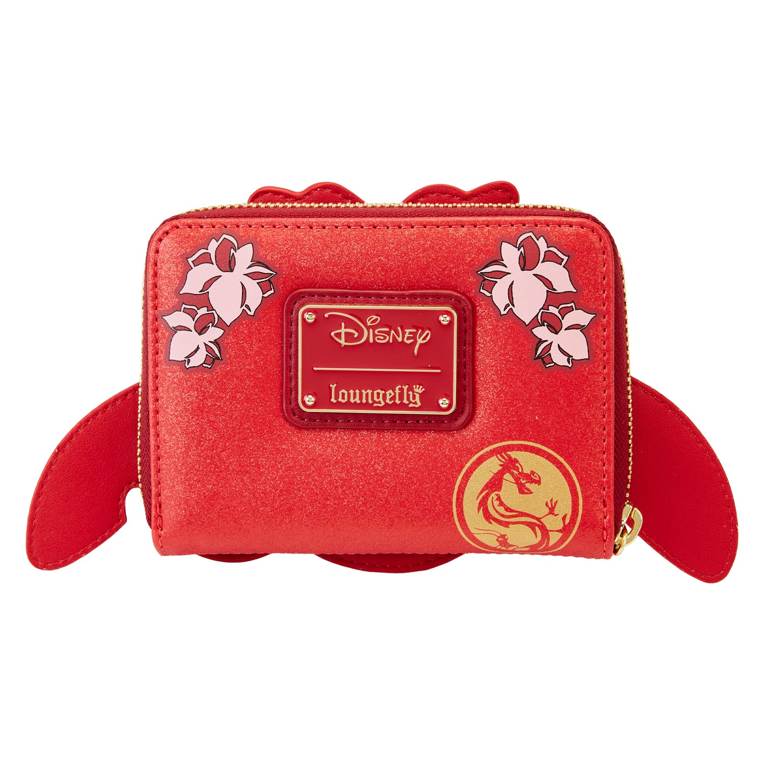Loungefly Disney Mulan 25th Anniversary Mushu Glitter Cosplay Zip Around Wallet