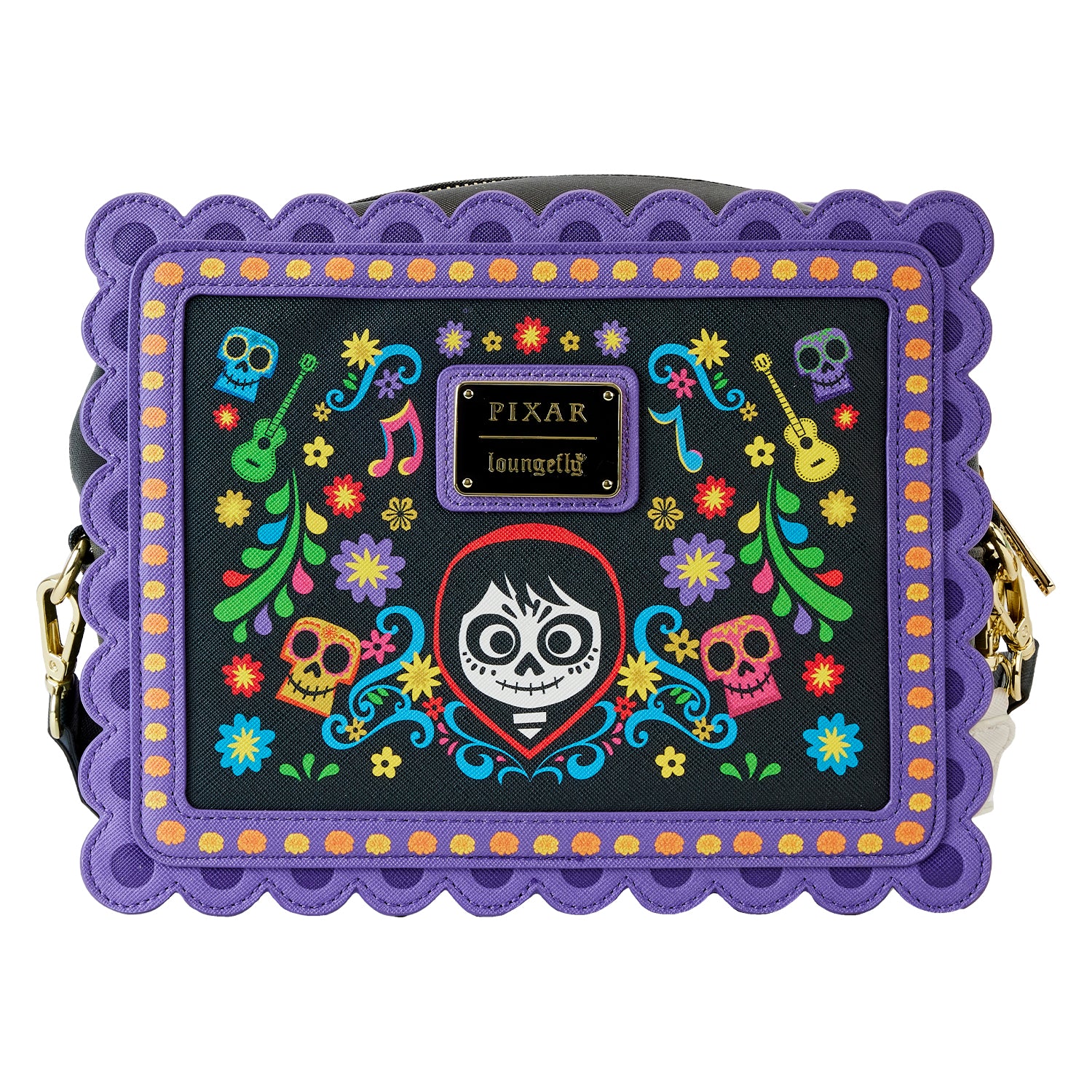 Loungefly Coco Miguel Floral Skull Crossbody Bag
