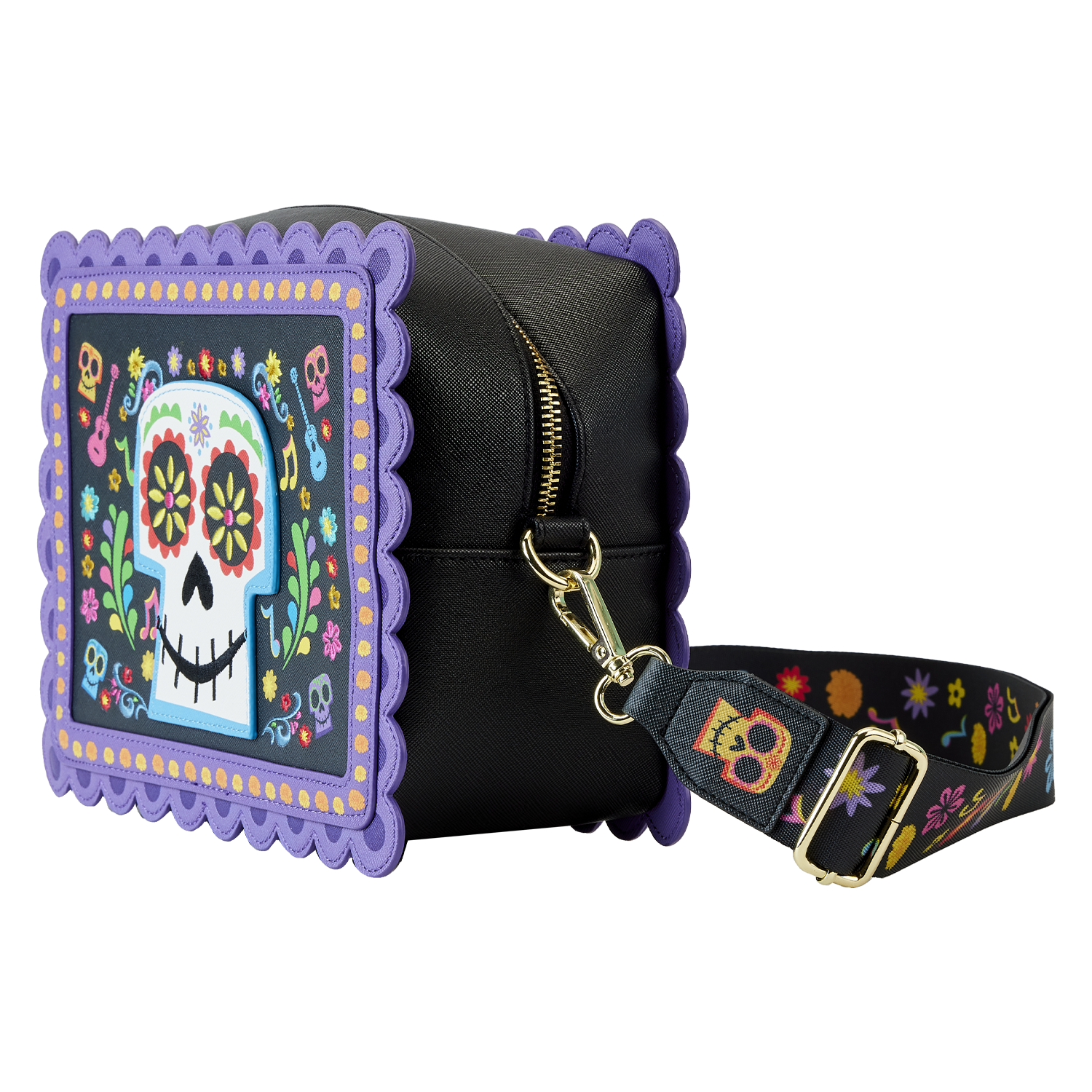 Loungefly Coco: Miguel Floral Skull Crossbody Bag
