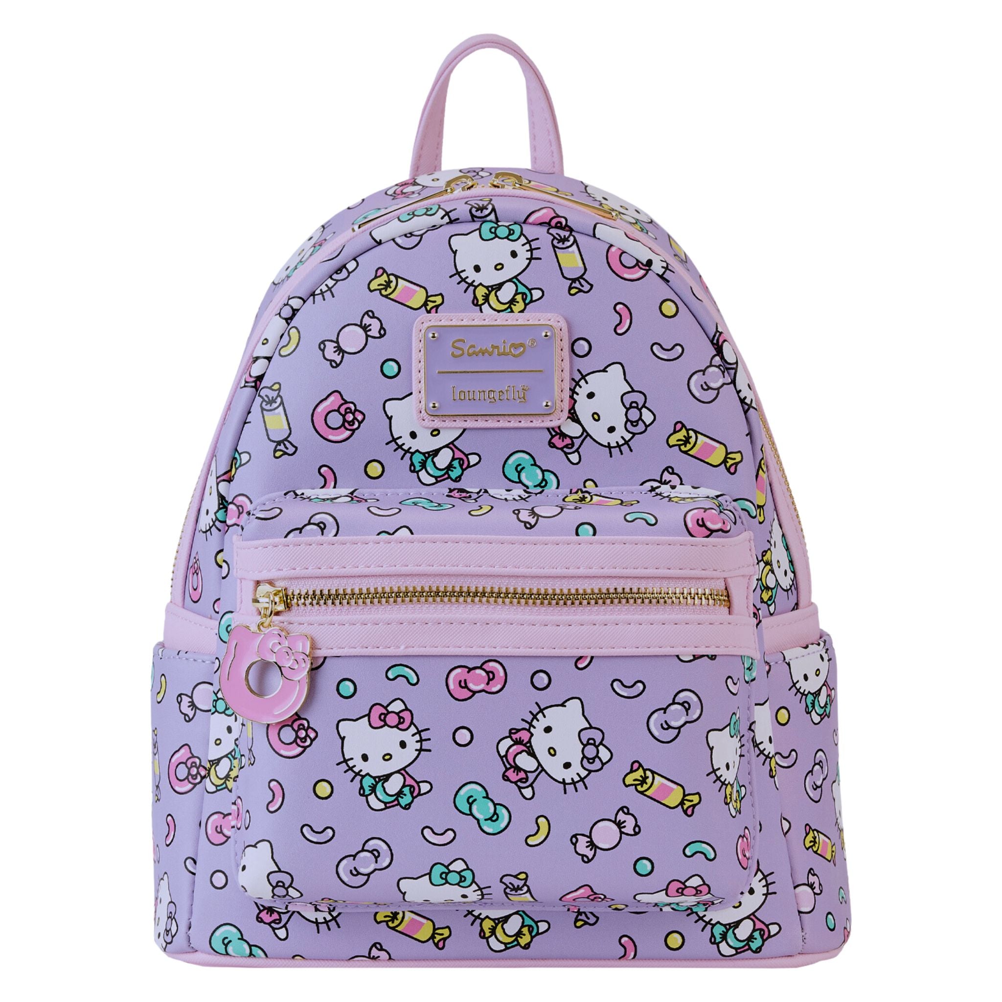 backpack purse hello kitty mini backpack Loungefly Sanrio Kuromi, My Melody, and Glow In The Dark Triple Pocket and printed details Loungefly Sanrio Hello Kitty Sweets