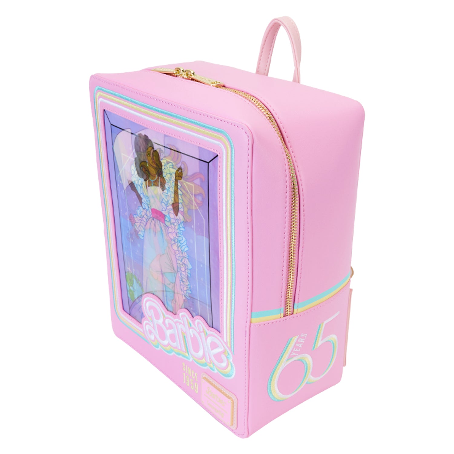 barbie extra mini backpack Loungefly Barbie 65th Anniversary Doll Box Triple Lenticular Mini Back – Circle Of Hope Boutique