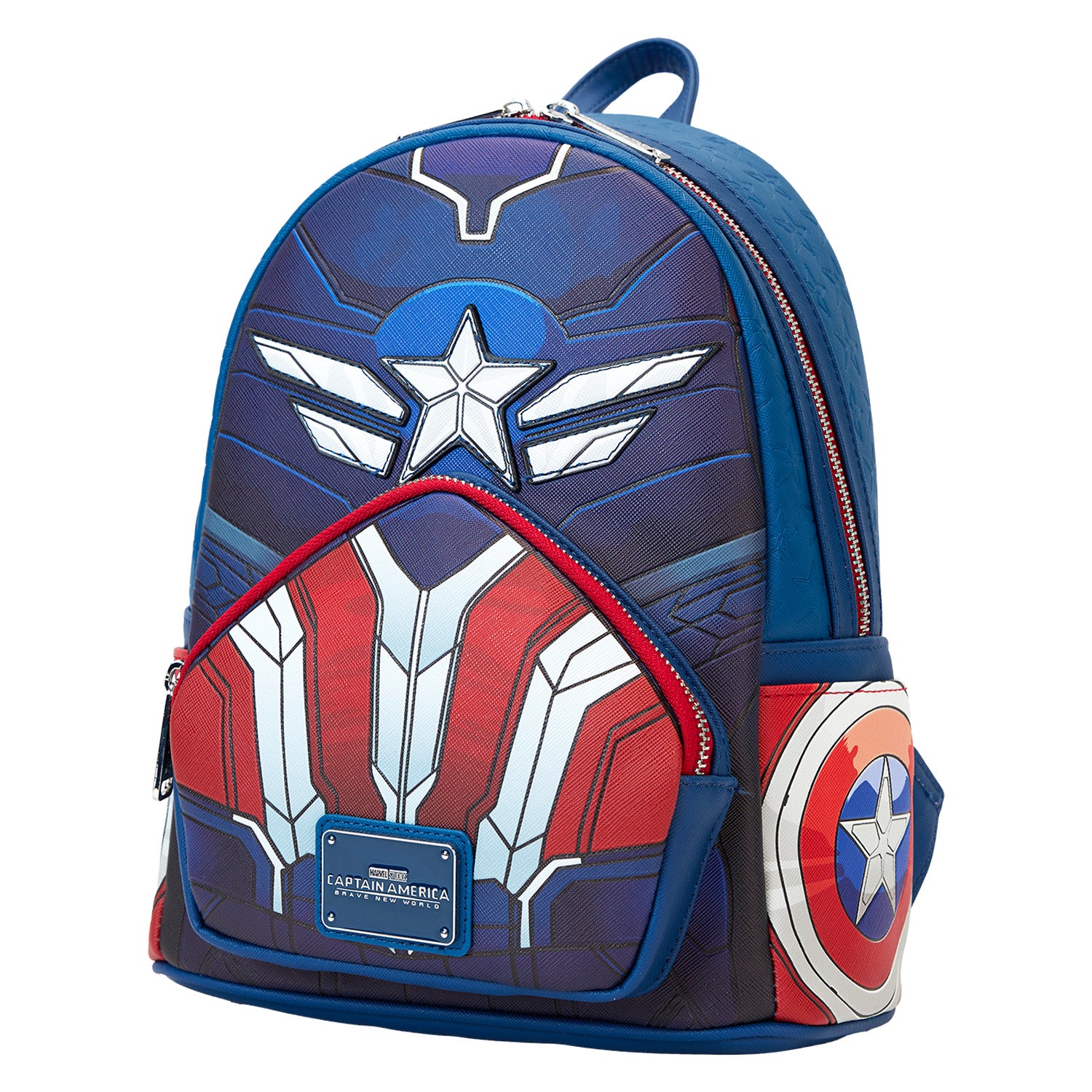 captain marvel faux leather mini backpack Captain America Brave New World Cosplay Mini Backpack by Loungefly