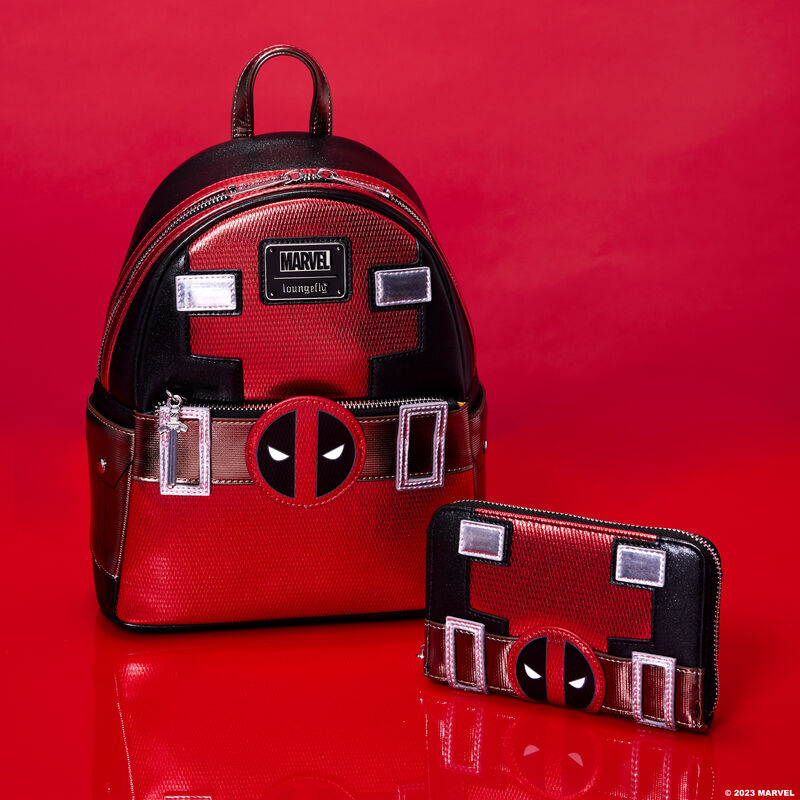deadpool loungefly mini backpack Marvel Metallic Deadpool Cosplay Mini Backpack