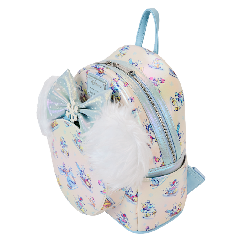 disney winter mini backpack Loungefly Disney Mickey & Friends Winter Wonderland All-Over Print Mini Backpack With Headband