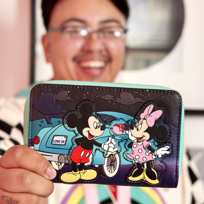Loungefly Disney Mickey & Minnie Date Night Drive-In Zip Around Wallet