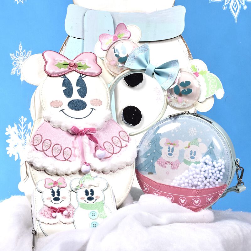 disney snowman mickey and minnie mouse snow globe mini backpack Disney Minnie Pastel Figural Snowman Mini Backpack
