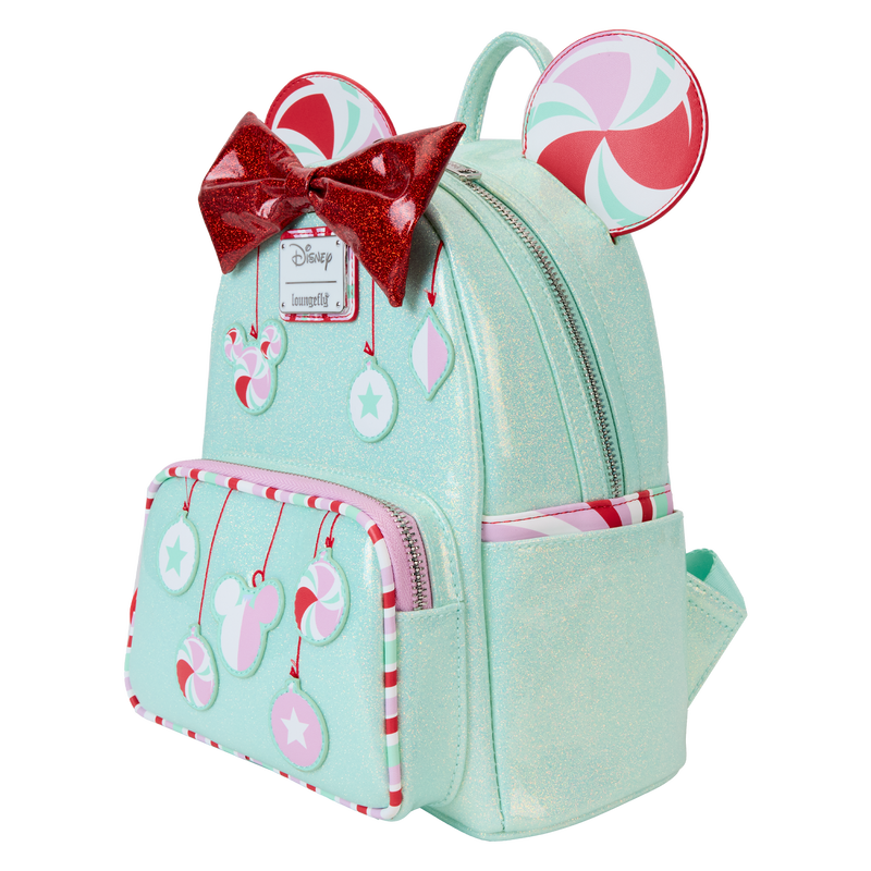 disney holiday snacks mini backpack Disney Minnie Holiday Peppermint Ornaments Mini Backpack