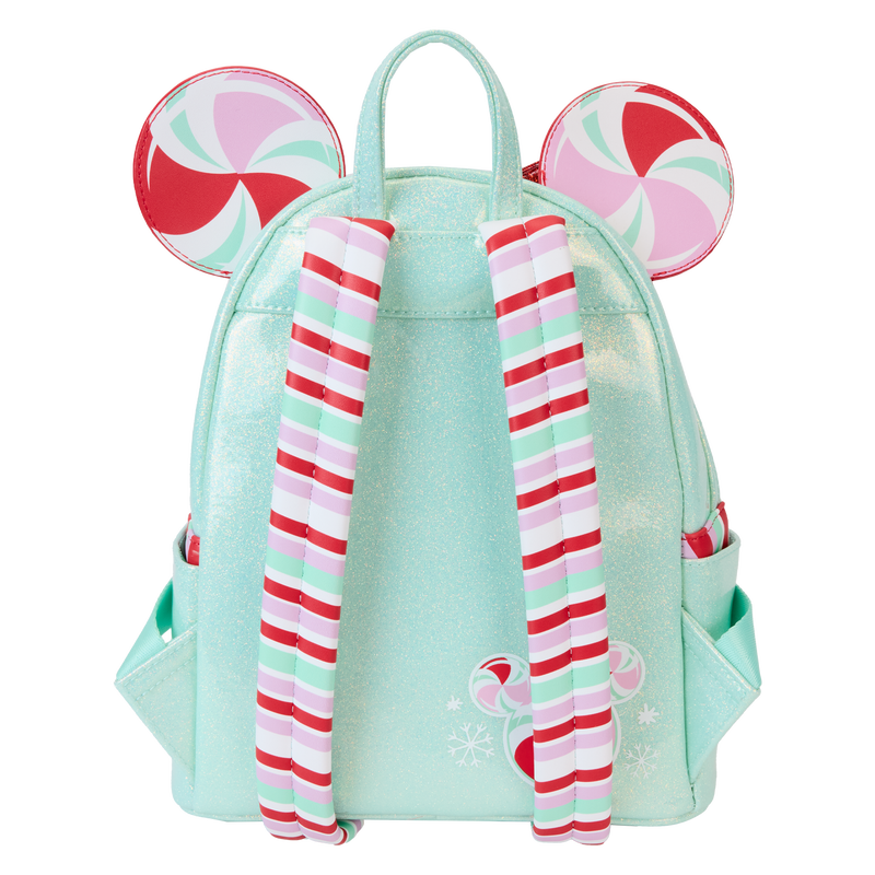disney holiday snacks mini backpack from loungefly Disney Minnie Holiday Peppermint Ornaments Mini Backpack