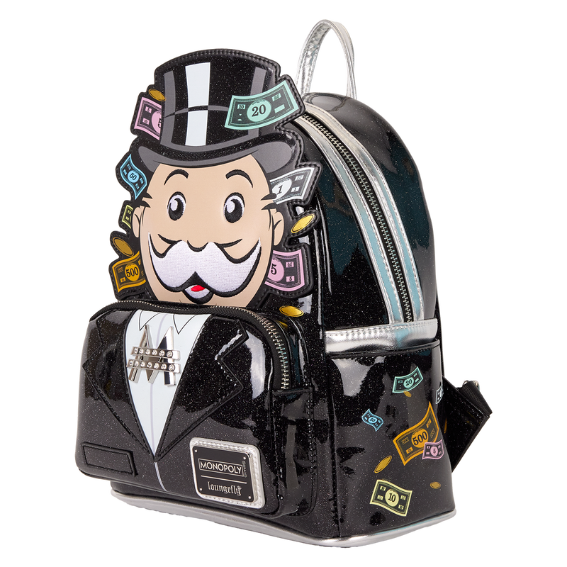 blend office leather backpack monopoly Loungefly Hasbro Monopoly 90th Anniversary Pennybags Glitter Cosplay M – Circle Of Hope Boutique