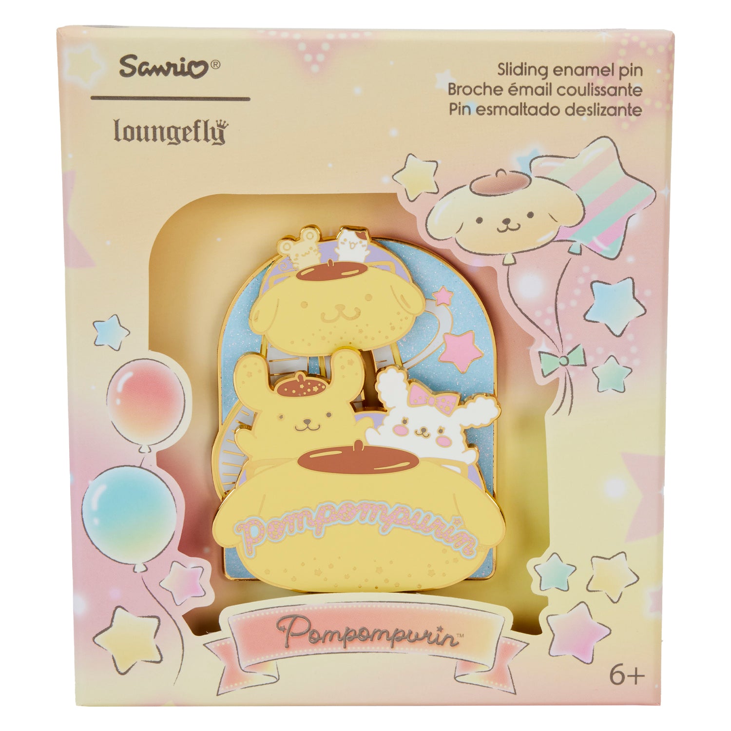 Loungefly Sanrio Pompompurin & Macaroon Carnival 3" Collector Box Sliding Pin