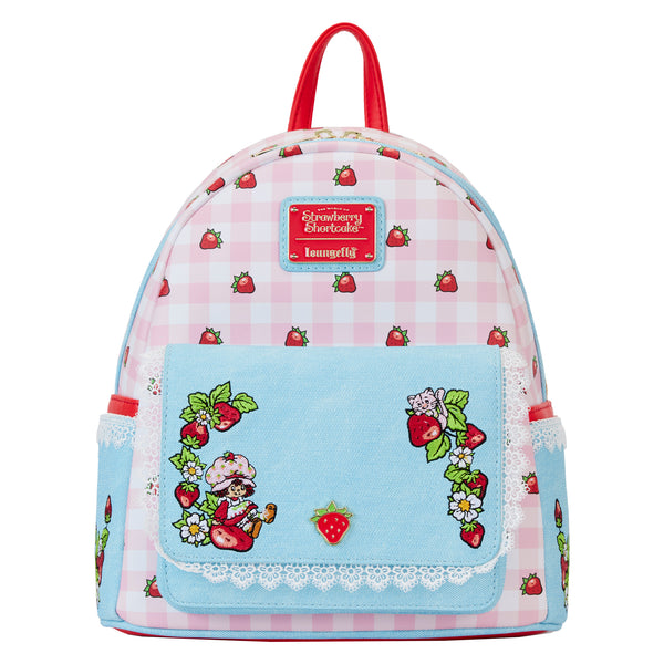 Loungefly Strawberry Shortcake Denim Pocket Mini Backpack  display picture 1