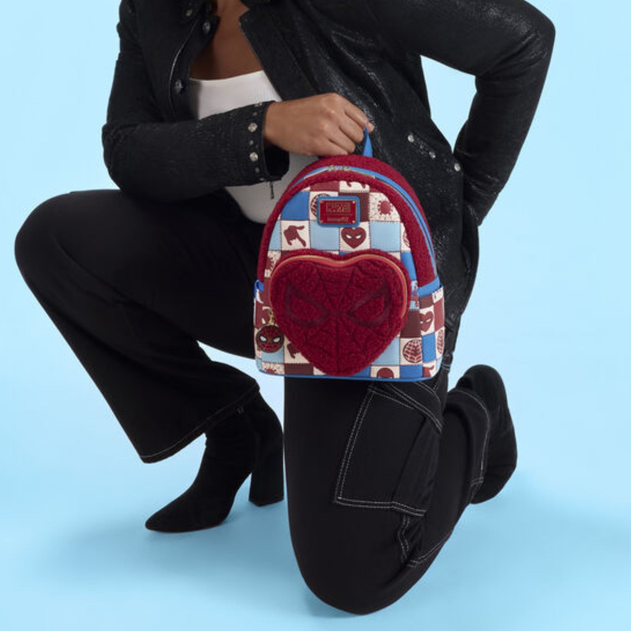 heart shaped mini backpack Spider-Man Sherpa Heart Mini Backpack