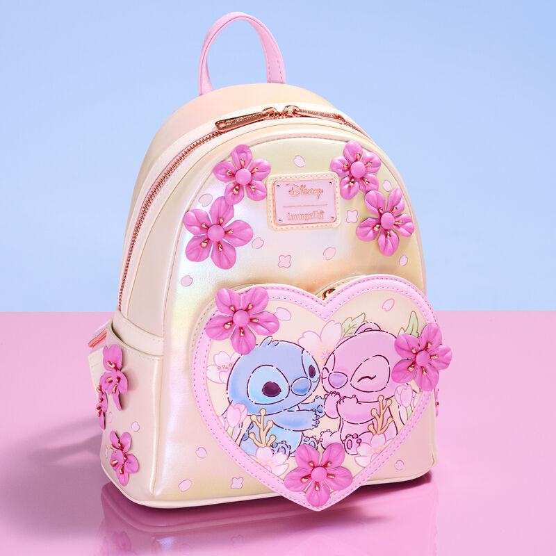 enlarge loungefly disney lilo & stitch heart angel mini backpack Disney by Loungefly Mini Backpack Cute Stitch