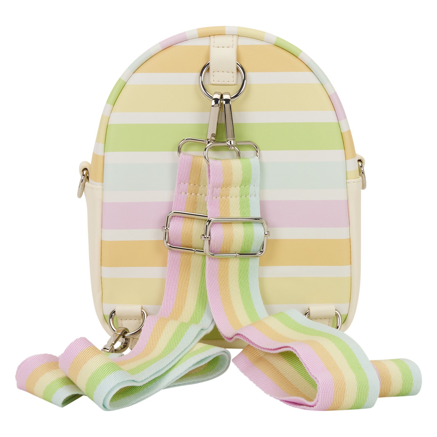 disney best friends stripe mini backpack Loungefly Mickey and Friends Rainbow Stripes Convertible Mini Backpack & Crossbody Bag