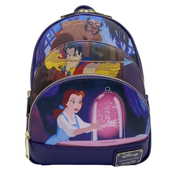 Loungefly Disney Beauty and the Beast Triple Pocket Mini Backpack