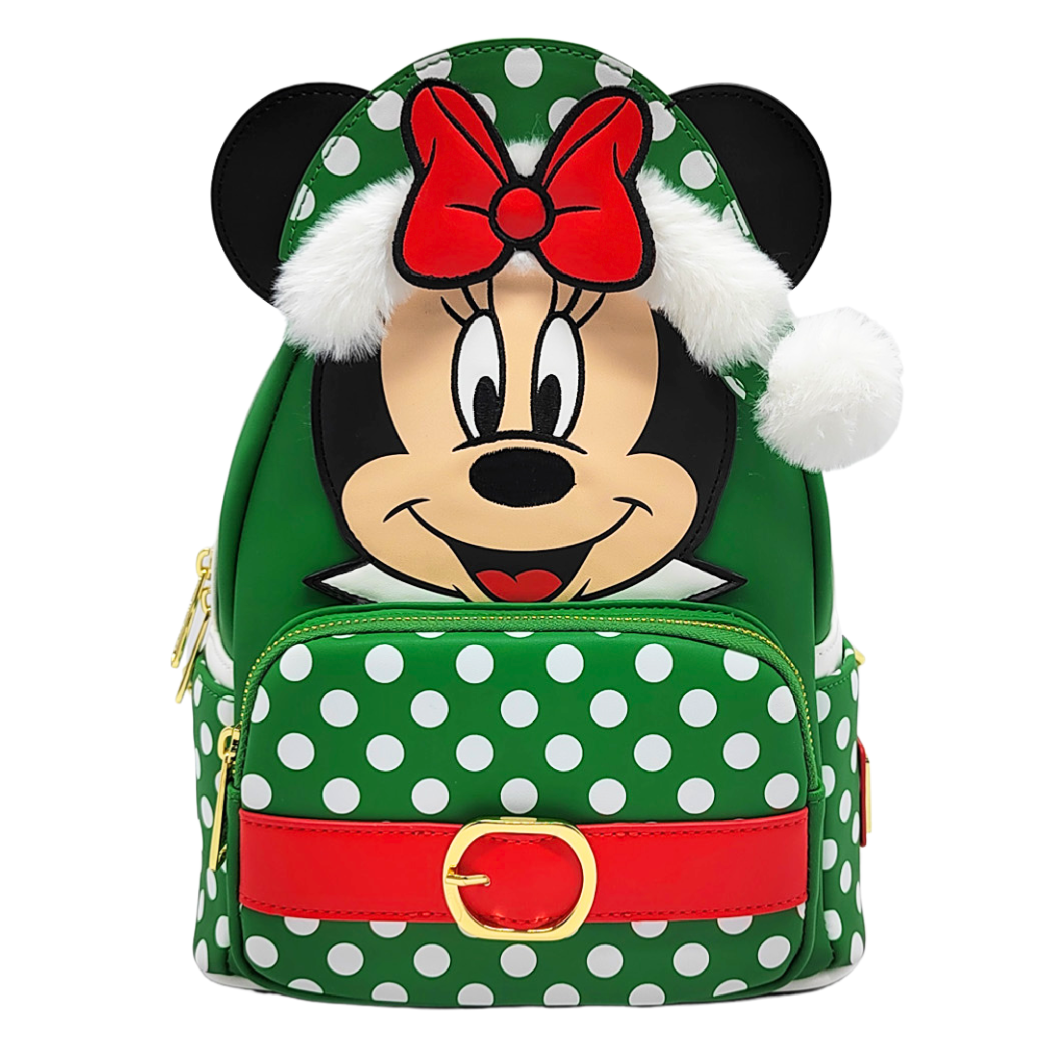 Loungefly Disney Minnie Mouse Elf Polka Dot Christmas Mini Backpack