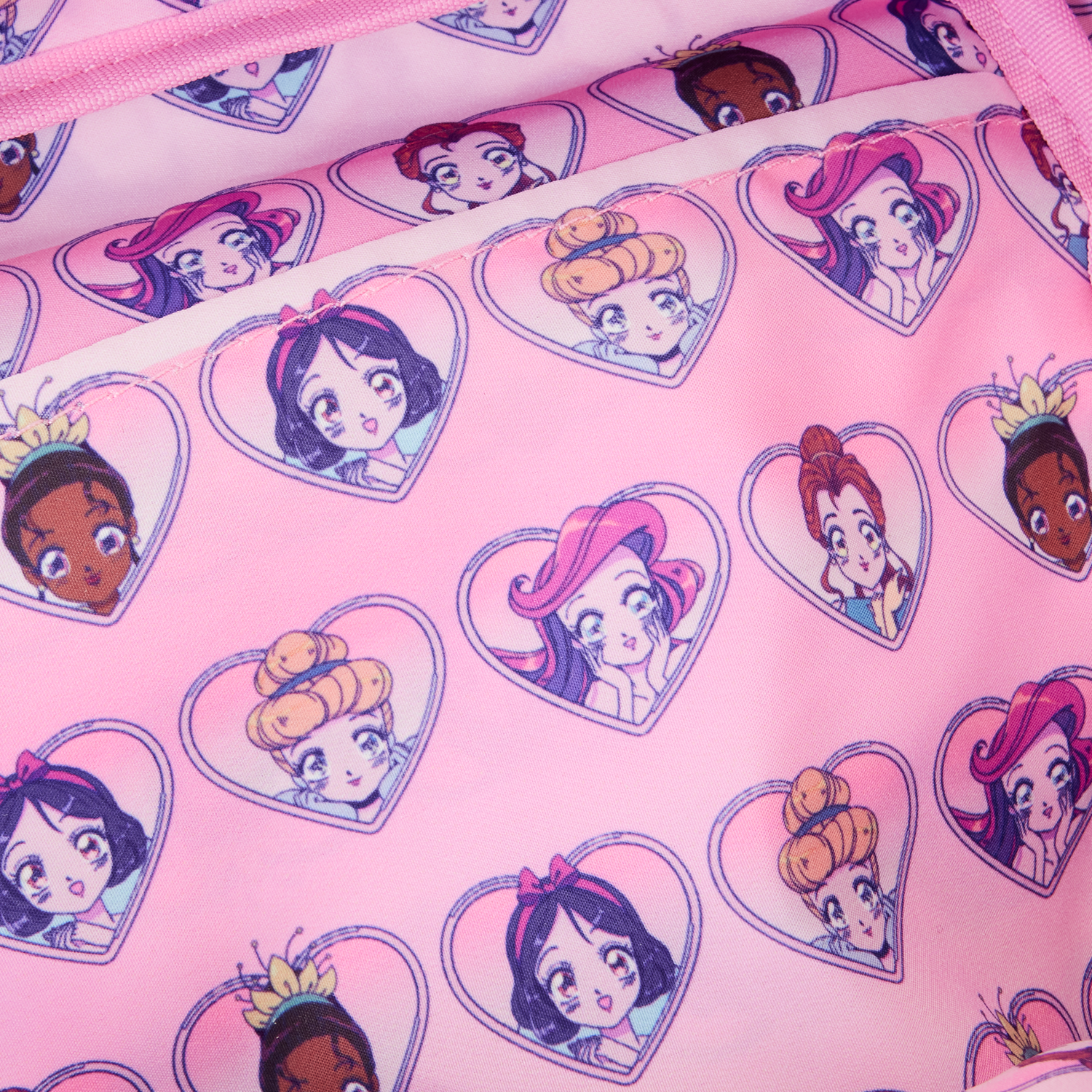 Loungefly Disney Princess Manga Style All-Over Print Nylon Loungefly Disney Princess Manga Style All-Over Print Nylon