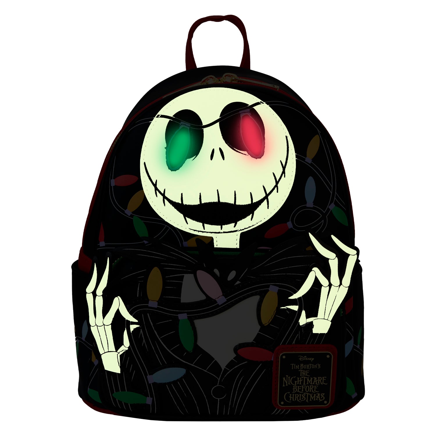 christmas mini backpacks Sanrio Stocking Gifts Backpack It will feel like the festive season everywhere you go with this Loungefly mini backpack featuring strings of coloured lights Loungefly Disney The Nightmare Before