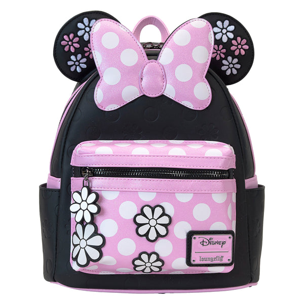 disney mini backpacks Real Littles Tangled with the lining featuring an all Minnie Mouse Pink Fancy Floral